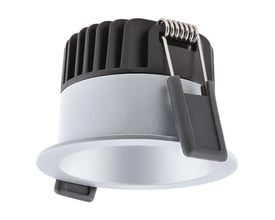 Ledvance Spot Darklight PS DIM indbygningsspot i sølv aluminium med sort køleprofil og monteringsclips.