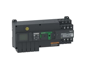 Schneider Electric TA10 3-faset automatisk omskifter med 32A og LCD display, vist på isoleret baggrund.