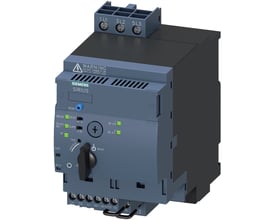Siemens SIRIUS compact reverserende starter med 690 V, 24 V DC, 0.32-1.25 A, IP20 og skruetilslutning, vist med fokus på frontpanel og terminaler.