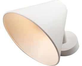 Hide-a-lite Peak vægarmatur i hvid med skråtstillet, lysende front og rundt vægbeslag; 10,5 W og 830 lm.