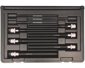 Wareco unbrako hex bits prohold sæt med 6 dele i et sort opbevaringskuffert med individuelle rum til hver bit.