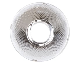 LEDVANCE Tracklight Spot-reflektor på 30 W med 50° spredning ses forfra med sølvfarvet, facetteret inderside.