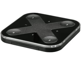 Tridonic BasicDim Wireless brugerflade i sort med et krydsformet layout af knapper mærket 1 til 4, plus og minus.