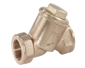 Kemper snavssamler i rødgods med muffe/muffe tilslutning 1 1/2" PN16, vist isoleret på hvid baggrund.