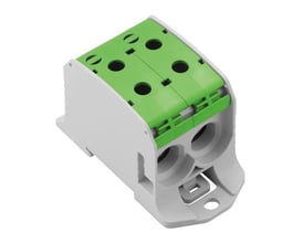 Weidmüller Fordelerklemme WPD 231 2X95/2X95 GN til 10-95mm² Cu/Al, 1000V/155A med grønt dæksel.