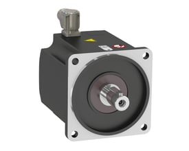 Schneider Electric synkronmotor BMP 230 VAC, 2.2 kW, IP65 med M23 stik og metal-flange på hvid baggrund.