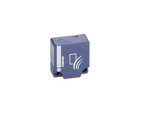 Schneider Electric RFID OsiTrack tag i blå plast med 256 bytes hukommelse og dimensioner 26x26x13 mm.