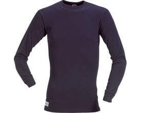 Mascot Kiruna undertrøje i marineblå med lange ærmer og rund hals, lavet af 100% CoolMax® polyester.