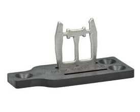 Udskiftningsnøgle AZM 161-B1E til sikkerhedsafbrydere, vist med metalnøgle og sort base med monteringshuller.