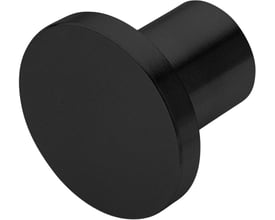 Sort d line Qtoo-håndklædekrog fra Knud Holscher med rund front og cylindrisk vægbeslag, Ø25 og PVD-overflade.