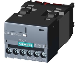 Siemens IO-Link-funktionsmodul 3RA2711-1AA00 til direkte start, set skråt forfra med grå front og synlige tilslutningsklemmer.