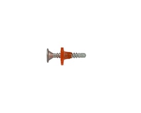 EJOT gipsskrue i stål med borspids, 3,5 x 25 mm, vist fra siden med orange bånd.