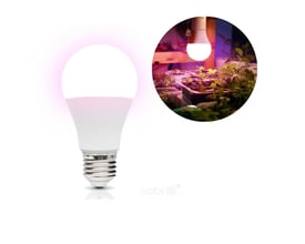 Hvid Kobi PLANTY GS LED-grolyspære med E27-fatning, 11 W og lilla vækstlys.