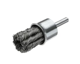 Ironside snoet penselbørste i stål med 22 mm børstehoved og 6 mm skaft, vist skråt med de snoede tråde synlige.