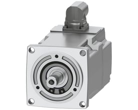 Siemens SIMOTICS S-1FK2 CT servomotor med cylindrisk aksel og drejelig M17 stik på hvid baggrund.
