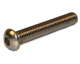Insexskrue ISO 7380-1 med halvrundt hoved og indvendig 6-kant i rustfrit stål (A2), M8x35 mm.
