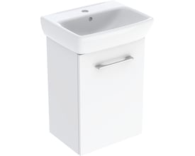 Geberit Selnova Square håndvask med underskab, 45 cm, hvid højglans, med hanehul og overløb.