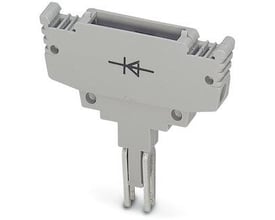 Phoenix Contact ST-1N4007 diodemonteringsholder i grå plast, med diodesymbol og to tilslutningsben.