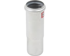 Blücher EuroPipe ekspansionsstykke i rustfrit stål AISI 304 med en diameter på 75 mm, vist isoleret på hvid baggrund.