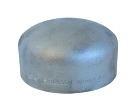 Indura svejse slutmuffe i rustfrit stål, 76,1 mm i diameter og 2,9 mm godstykkelse, type DIN 2617.