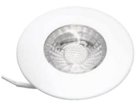 Nordtronic Gabriella møbelspot i mat hvid, Ø55 mm, med et klart lys på 4000K og 4W effekt.