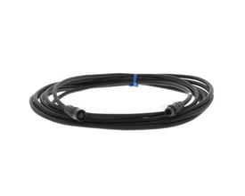 Omron 1 meter forlængerkabel til hovedforstærker, sort med blå kabelbinder og et rundt stik i hver ende.