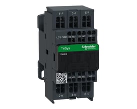 Schneider Electric TeSys D kontaktor 9A 3P med 1NO+1NC hjælpekontakter og 48VAC spole, viste terminaler for L1, L2, L3 og T1, T2, T3.