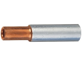 Klauke pressemuffe til alu- og kobberledere 120/50 mm2, fremstillet i aluminium og kobber.