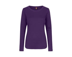 ID Identity langærmet dame T-shirt i lilla XL, fremstillet i blød interlock antipilling kvalitet.