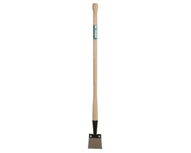 Ironside barkspade med askeskaft på 1150 mm og bred, mørk stålklinge, vist samlet forfra.