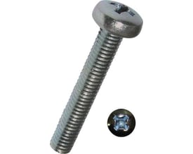 Dresselhaus maskinskrue M5x80mm med panhoved og PH 2 kærv, elforzinket overflade, 100 stk.
