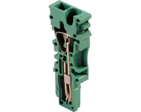 Weidmüller ZP 2.5/1AN GN stik i grøn Wemid, med fjederterminaler til 0.13-4 mm² ledninger.