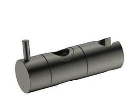 Blue Label glidestykke til brusesæt i gun metal finish med en lille pind på siden og en åbning til et brusehoved.