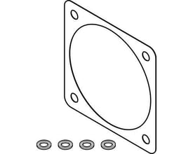 Festo tætningssæt EADS-F-90R, størrelse 90, vist med fire små ringformede tætninger i forgrunden på en hvid baggrund.