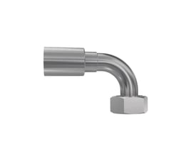 Parker 1CF48 hydraulikfitting i stål med 90° bøjning, slangeindstik og M18 x 1,5-tilslutning.