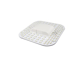 LEDlife 18 W 2D-kompaktrør med 4000K-lys, vist skråt forfra med LED'er på den firkantede plade.