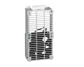 Schneider Electric ventilator kit til ATV61/71 frekvensomformere, størrelse 6, i rustformat metal med synlig ventilator og ledninger.