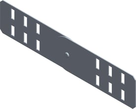 Lauritz Knudsen justerbart samlebeslag med Zinc+ finish og 60 mm højde, set fra en vinkel på hvid baggrund.