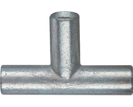 Klauke T-samlemuffe til massive ledere på 6 mm², fremstillet af fortinnet kobber, vist isoleret på hvid baggrund.