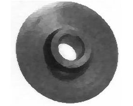 Ironside skærehjul til rørskærer i stål, 31 x 19 mm, set skråt med rundt hjul og centralt hul.