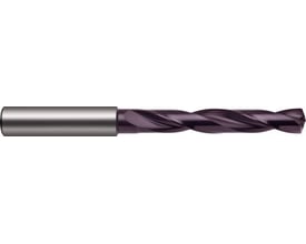 Gühring hårdmetalbor SL5511 med indvendig køling og mørk Fire-belægning, set fra siden; boringsdiameter 2,8 mm.