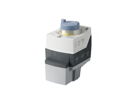Siemens SAS61.33 ventil aktuator med 400N, 24V og modulerende funktion, vist på hvid baggrund.