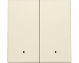 Niko tangent til smart 2-tryk i cream farve med integreret linse til lys eller indikator, set forfra på hvid baggrund.