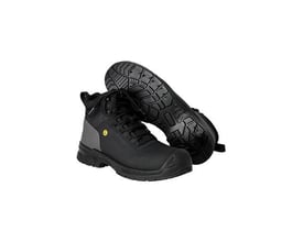 Sort MASCOT® FOOTWEAR CLASSIC F1007-906 sikkerhedsstøvle S3S med snørebånd og synlig komposittåkappe.