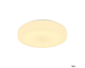 SLV LIPSY 40 DRUM DALI CW er en rund, hvid LED-væg- og loftlampe til påbygning med lysende skærm.