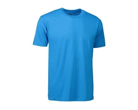 ID Identity T-TIME® T-shirt i turkisblå, str. XL, med rund hals og korte ærmer, vist forfra på hvid baggrund.