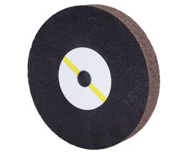 Scantool slibeskive 300x50x32 NK24 i mørkegrå bakelit med hvid etiket og gul stribe.