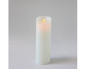 Hvidt LED XL Bloklys fra LEDlife på 30 cm, isoleret på en ren hvid baggrund med blød lysudsendelse.