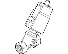 Festo skråsædeventil VZXF-L-M22C-M-B-G34-160-H3B1-50-16, en pneumatisk aktiveret poppet ventil med fjederretur og blød tætning.