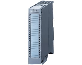 Siemens S7-1500 analogt indgangsmodul AI 8XU/I HS, vist fra siden med tydelig mærkning af kanaler 0-7 og diagnosefunktioner.